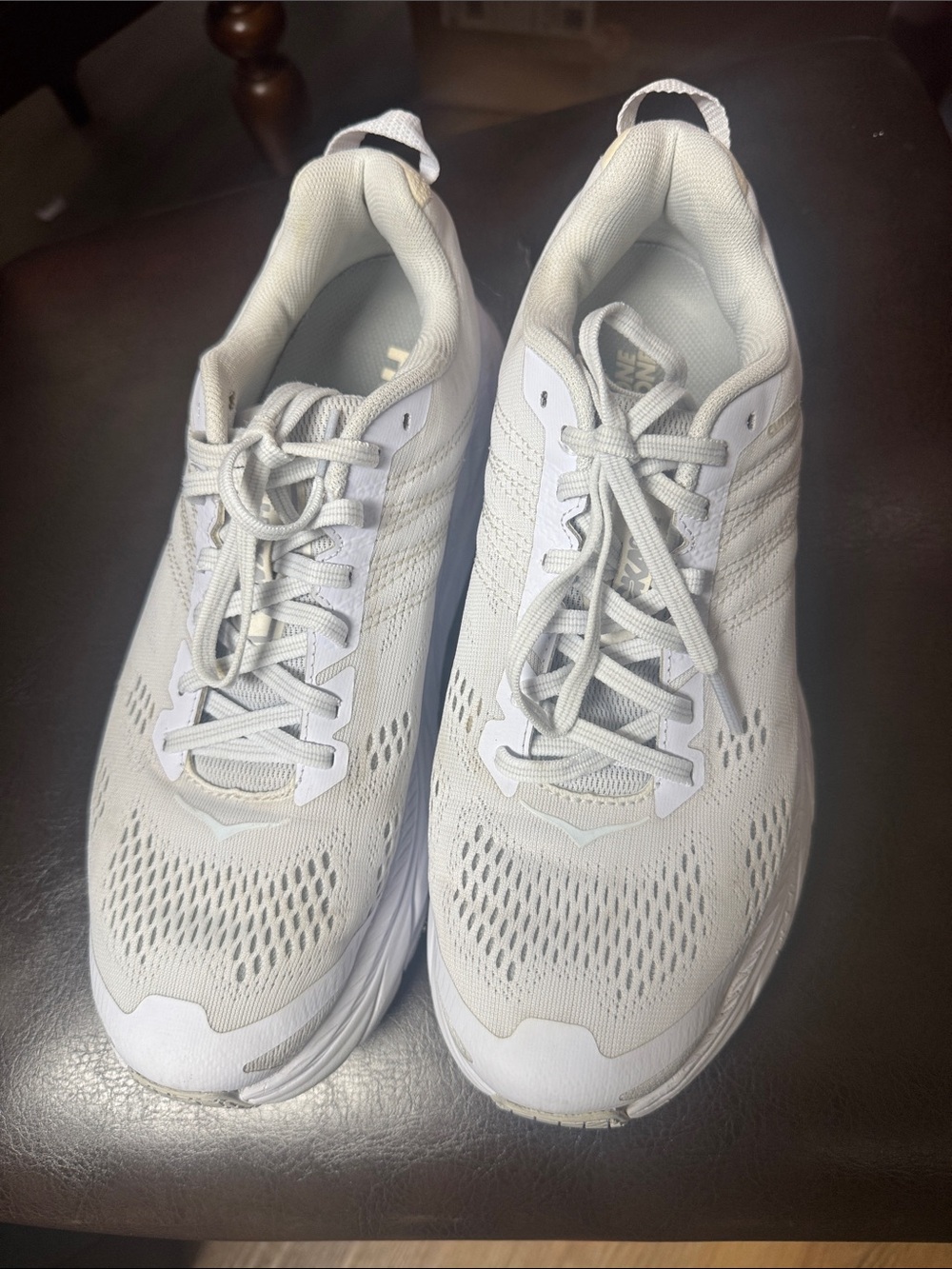 Hoka One One White Lightweight Running Shoes